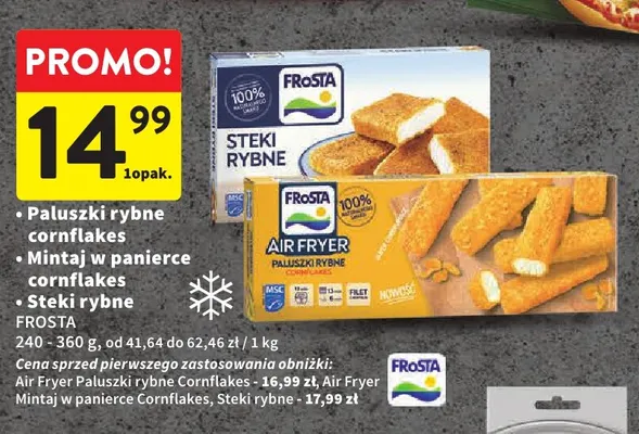 Paluszki rybne cornflakes Frosta promocja w Intermarche