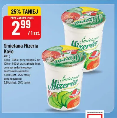 Śmietana Mizeria Koło promocja w POLOmarket