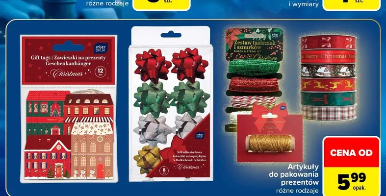Artykuły do pakowania prezentów promocja w Carrefour