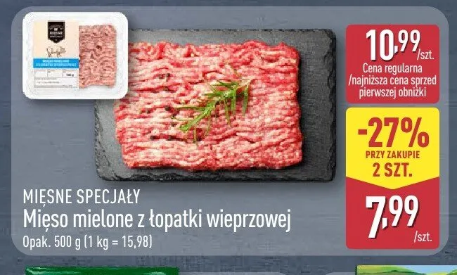 Mięso mielone z łopatki wieprzowej Mięsne Specjały promocja w Aldi
