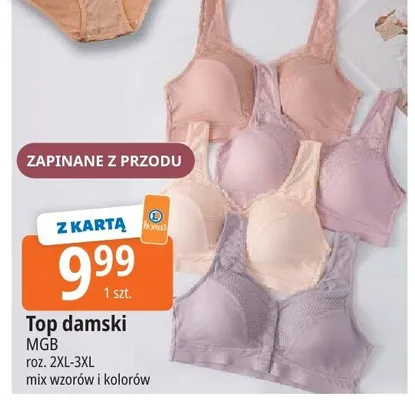Top damski MGB zapinany z przodu roz. 2XL-3XL mix wzorów i kolorów promocja w Leclerc