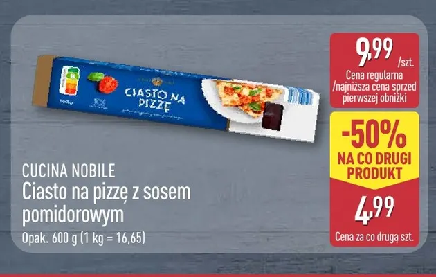 Ciasto na pizzę z sosem pomidorowym Cucina Nobile promocja w Aldi