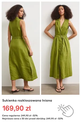 Sukienka rozkloszowana lniana promocja w Medicine