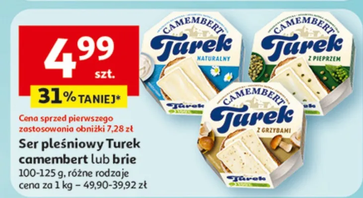 Ser pleśniowy camembert lub brie promocja w Auchan