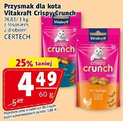 Przysmak dla kota Vitakraft Crispy Crunch z indykiem, z drobiem promocja w Prim Market