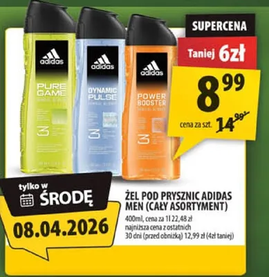 Żel pod prysznic Adidas Men (cały asortyment) promocja w Arhelan