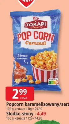 Popcorn słodko-słony Tokapi promocja w Leclerc