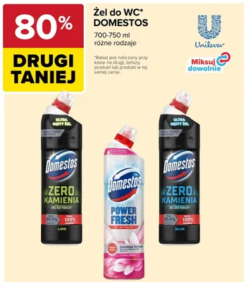 Żel do WC Zero Kamienia Blue Domestos promocja w Carrefour