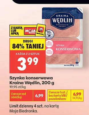 Szynka konserwowa Kraina Wędlin promocja w Biedronka