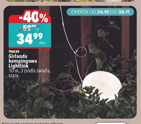Girlanda kempingowa Lightlink 10 m Tracer promocja w Biedronka