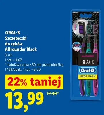 Szczoteczki do zębów Allrounder Black promocja w Lidl