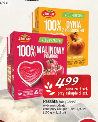 Passata malinowy pomidor Jamar promocja w CEZAR Delikatesy
