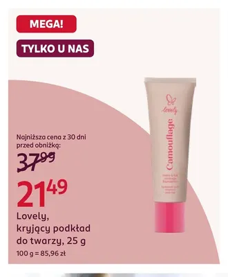 Kryjący podkład do twarzy Lovely promocja w Rossmann