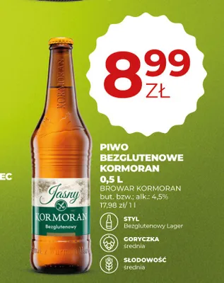 Piwo Bezglutenowe Kormoran Jasny promocja w Duży Ben