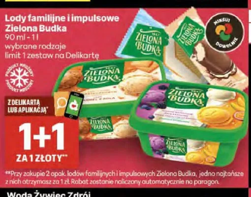 Lody familijne i impulsowe Zielona Budka promocja w Delikatesy Centrum