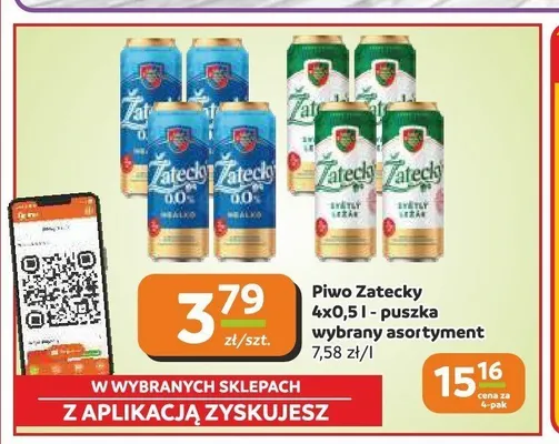 Piwo bezalkoholowe Zatecky 4-pak promocja w Gama