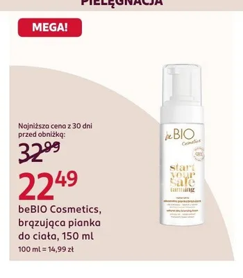 Brązująca pianka do ciała beBIO Cosmetics promocja w Rossmann