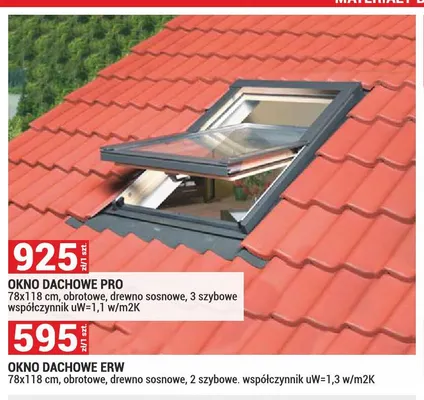 Okno dachowe Erw promocja w Merkury Market