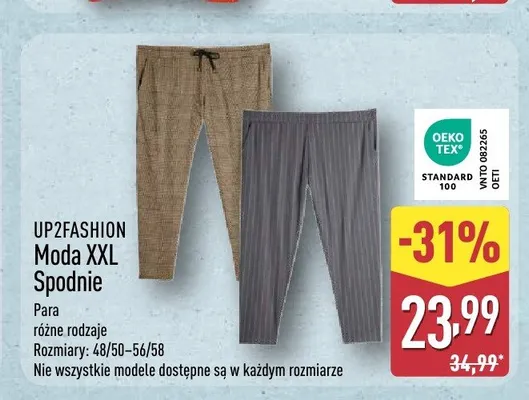 Spodnie UP2FASHION Moda XXL promocja w Aldi