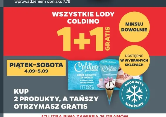 Rożek lodowy Coldino promocja w Netto