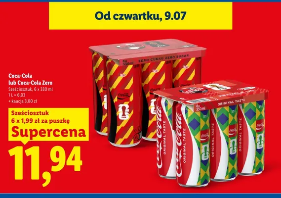 Napój gazowany Coca-Cola Zero 6-pak promocja w Lidl