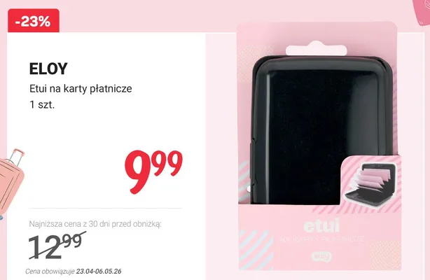 Etui na karty płatnicze Eloy promocja w Rossmann