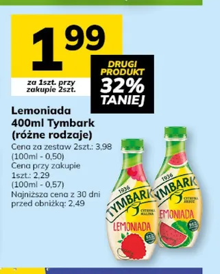 Lemoniada Tymbark cytryna malina promocja w Hitpol