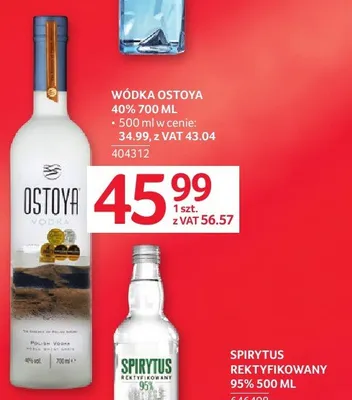 Wódka OSTOYA 40% promocja w Selgros