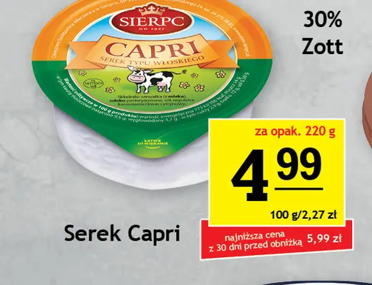 Serek Capri Sierpc promocja w Gram Market