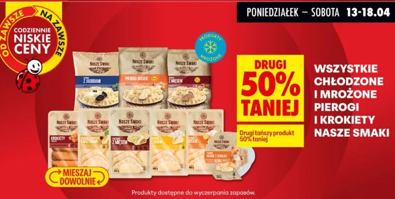 Chłodzone i mrożone pierogi i krokiety  promocja w Biedronka