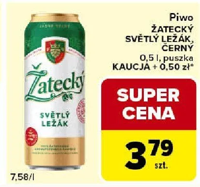 Piwo Żatecky světly ležák, černý promocja w Carrefour Express