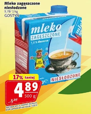 Mleko zagęszczone niesłodzone Gostyń promocja w Prim Market
