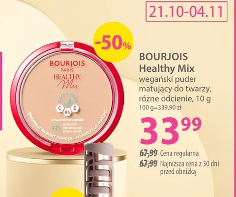 Wegański puder matujący do twarzy Healthy Mix Bourjois promocja w Hebe