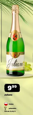 Wino musujące Juliano półsłodkie promocja w Netto