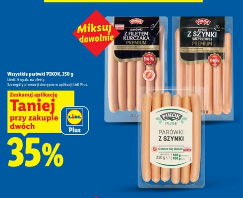 Parówki 250 g promocja w Lidl