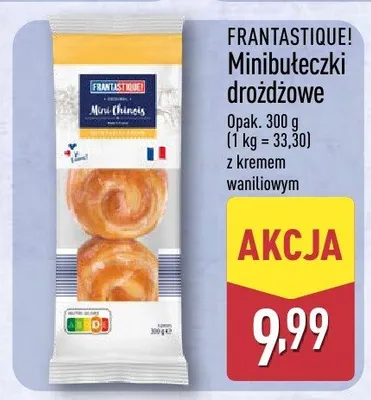 Minibuteczki drożdżowe z kremem waniliowym promocja w Aldi