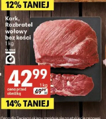 Rozbratel wołowy bez kości promocja w Delikatesy Centrum