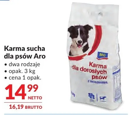 Karma sucha dla psów Aro promocja w Makro