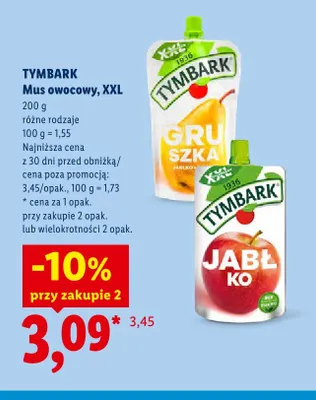 Mus owocowy Tymbark XXL Gruszka promocja w Lidl