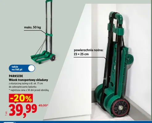 Wózek transportowy składany Parkside promocja w Lidl