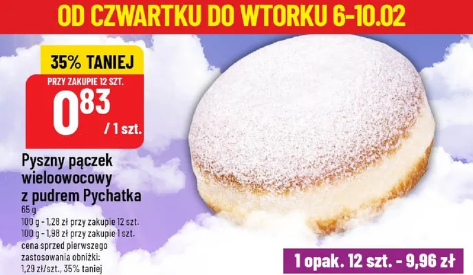 Pączek wielobowocowy z pudrem promocja w POLOmarket