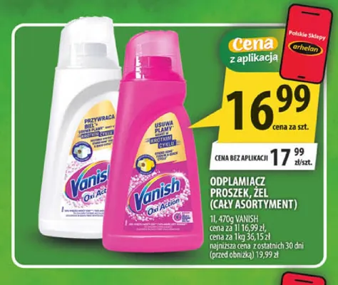 Odplamiacz w żelu Vanish Oxi Action promocja w Arhelan