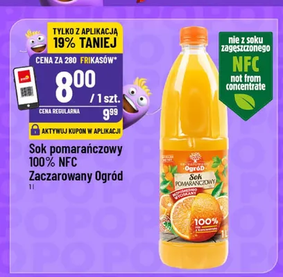 Sok pomarańczowy 100% NFC Zaczarowany Ogród promocja w POLOmarket