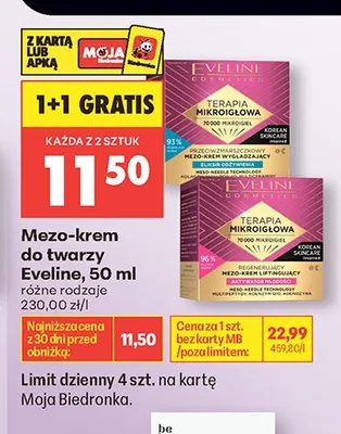 Mezo-krem do twarzy Eveline promocja w Biedronka