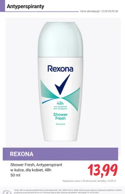Antyperspirant Shower Fresh w kulce, dla kobiet, 48h promocja w Rossmann