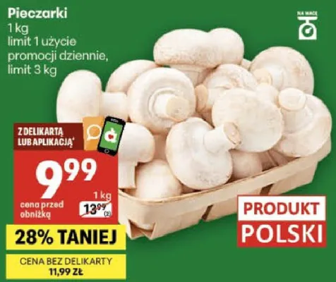 Pieczarki promocja w Delikatesy Centrum
