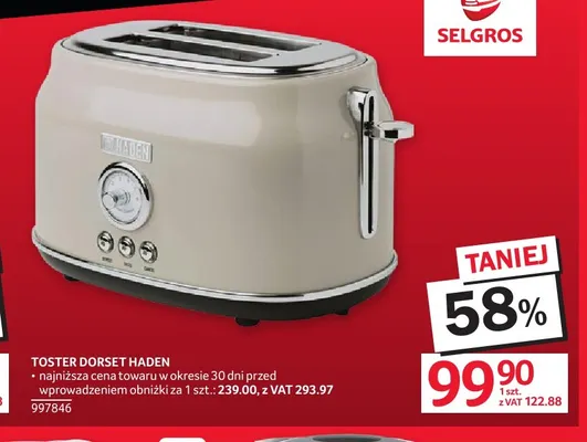Toster Dorset Haden promocja w Selgros