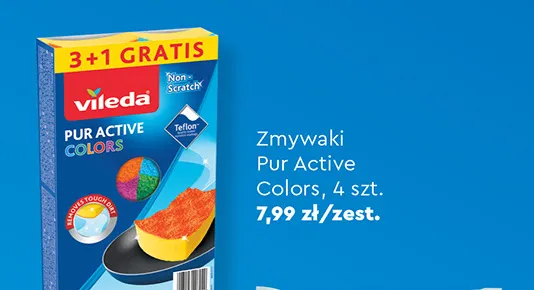 Zmywaki Pur Active Colors Vileda 4-pak promocja w Biedronka