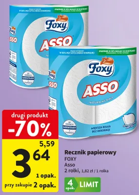 Ręcznik papierowy Foxy Asso promocja w Intermarche