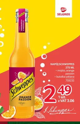 Napój gazowany Schweppes Orange Passion promocja w Selgros